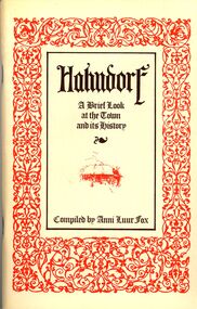 Book - STRAUCH COLLECTION: HAHNDORF A BRIEF LOOK AT THE TOWN AND ITS HISTORY