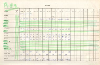 Document - BENDIGO SALEYARDS COLLECTION: REWEIGHS OF PIGS