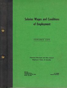 Book - BENDIGO SALEYARDS COLLECTION: SALARIES WAGES AND CONDITIONS OF EMPLOYMENT