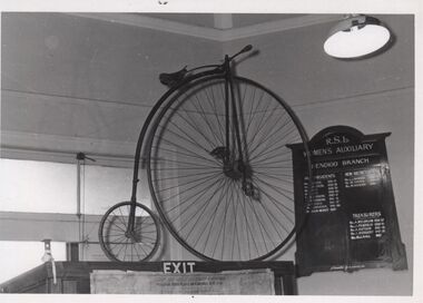 Photograph - GOLDEN DAYS HISTORICAL EXHIBITION COLLECTION: PHOTOGRAPH OF PENNY FARTHING BIKE