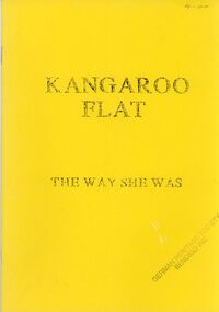 Book - STRAUCH COLLECTION - KANGAROO FLAT, THE WAY SHE WAS, c1990