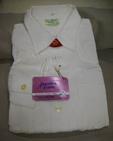 Clothing - MENS LONG SLEEVED WHITE/CREAM SHIRT, 1950's