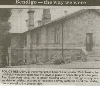 Newspaper - JENNY FOLEY COLLECTION: POLICE RESIDENCE
