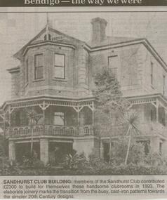 Newspaper - JENNY FOLEY COLLECTION: SANDHURST CLUB