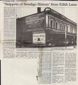 Newspaper - JENNY FOLEY COLLECTION: SNIPPETS OF BENDIGO