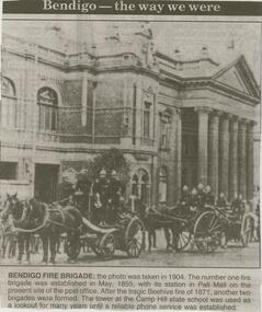 Newspaper - JENNY FOLEY COLLECTION: BENDIGO FIRE BRIGADE