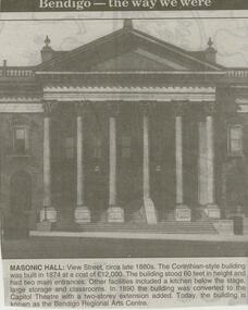 Newspaper - JENNY FOLEY COLLECTION: MASONIC HALL