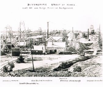 Photograph - BLACK AND WHITE PHOTOGRAPH OLF THE DEVONSHIRE GROUP OF MINES