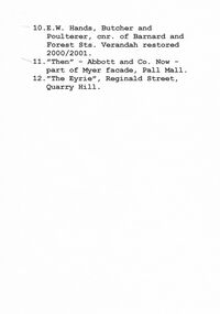 Document - DOCUMENTS LISTING BUILDINGS AND PLACES OF BENDIGO