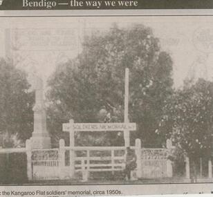 Newspaper - JENNY FOLEY COLLECTION: THE KANGAROO FLAT MEMORIAL