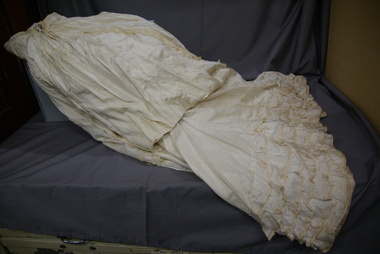 Clothing - CREAM SILK LONG WEDDING SKIRT, Wedding Dress Skirt, 1902