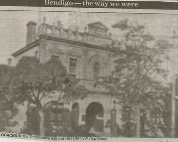 Newspaper - JENNY FOLEY COLLECTION: TEMPERANCE HALL