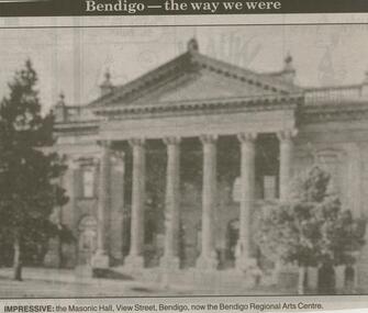 Newspaper - JENNY FOLEY COLLECTION: MASONIC HALL