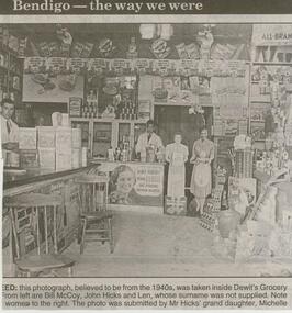 Newspaper - JENNY FOLEY COLLECTION: DEWIT'S GROCERY