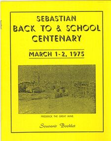 Book - STRAUCH COLLECTION - SEBASTIAN BACK TO & SCHOOL CENTENARY, MARCH 1-2 1975, 1975