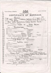 Document - BARBARA MAMOUNEY COLLECTION: MARRIAGE CERTIFICATE