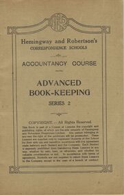 Book - CASTLEMAINE GAS COMPANY COLLECTION: ADVANCED BOOK-KEEPING