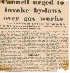 Newspaper - CASTLEMAINE GAS COMPANY COLLECTION: NEWSPAPER CUTTING, 05/1974