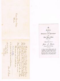 Document - HOWARD AND VIOLET JOLLEY COLLECTION: INVITATION