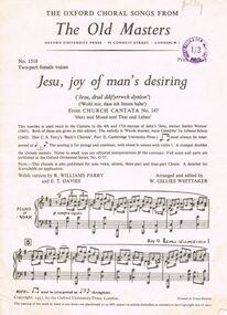 Document - HOWARD AND VIOLET JOLLEY COLLECTION: MUSICAL COMPOSITIONS