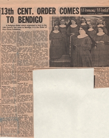 Newspaper - BENDIGO - THE ORDER OF POOR CLARES COLLETTINES - 13TH CENTURY ITALIAN RELIGIOUS ORDER, 11/12/1965