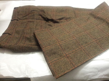 Clothing - TROUSERS - PART OF MAN'S THREE PIECE BROWN TWEED SUIT, 1940's - 50's