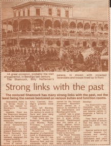 Newspaper - NEWSPAPER CLIPPING HISTORY OF THE SHAMROCK HOTEL BENDIGO CONTINUED, Unknown