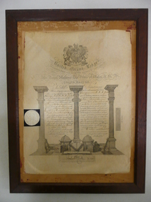 Document - STRAUCH COLLECTION: MASONIC CERTIFICATE OF ACCEPTANCE, 1880
