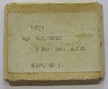 Medal - MEDAL BOX LID - SGT R D KELLY