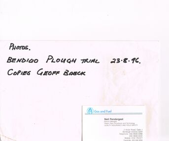 Ephemera - CASTLEMAINE GAS COMPANY COLLECTION: ENVELOPE, 23/08/1996