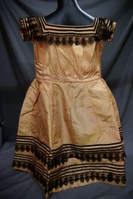 Clothing - CHILD'S DRESS - PINK SILK TRIMMED WITH BLACK LACE, Child's Dress