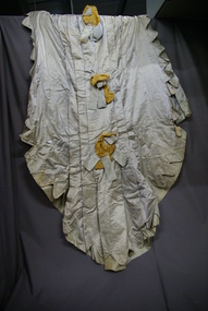 Clothing - GREY SILK SKIRT WITH TRAIN, Silk Shirt with Train, 1890-1910