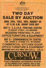 Document - IAN DYETT COLLECTION: AUCTION CATALOGUE - C.S.I.R.O. PRINTING CENTRE & COMMONWEALTH CENTRE