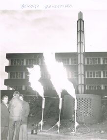 Photograph - CASTLEMAINE GAS COMPANY COLLECTION: PHOTO FIRST BURN OFF NATURAL GAS, 1973