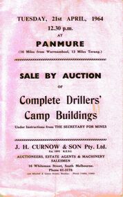 Document - IAN DYETT COLLECTION: AUCTION CATALOGUE - COMPLETE DRILLERS' CAMP BUILDINGS