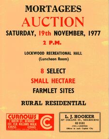 Document - IAN DYETT COLLECTION: AUCTION CATALOGUE - MORTAGEES AUCTION - SMALL FARMLET SITES