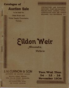 Document - IAN DYETT COLLECTION: AUCTION CATALOGUE - EILDON WEIR