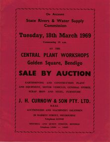 Document - IAN DYETT COLLECTION: AUCTION CATALOGUE - STATE RIVERS & WATER SUPPLY COMMISSION