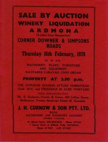 Document - IAN DYETT COLLECTION: AUCTION CATALOGUE - WINERY LIQUIDATION - ARDMONA