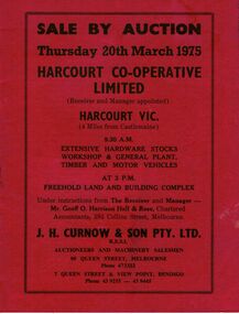 Document - IAN DYETT COLLECTION: AUCTION CATALOGUE - HARCOURT CO-OPERATIVE LIMITED