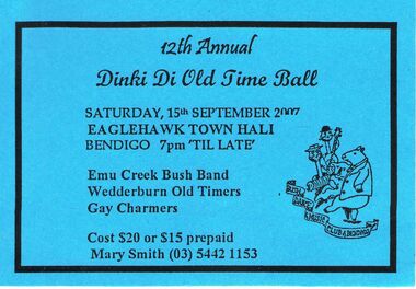 Document - PETER ELLIS COLLECTION: TICKET TO DINKI DI OLD TIME BALL 2007, 15th September, 2007