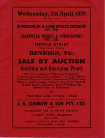 Document - IAN DYETT COLLECTION: AUCTION CATALOGUE - ANDERSONS (R.G. LONG) QUARTZ CRUSHING ALLENDALE