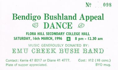 Document - PETER ELLLIS COLLECTION: BENDIGO BUSHLAND APPEAL 1996, 16th March, 1996