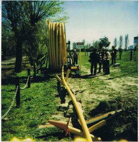 Photograph - CASTLEMAINE GAS COMPANY COLLECTION: PHOTO YELLOW CABLE ON TRAILER