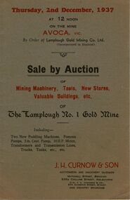 Document - IAN DYETT COLLECTION: AUCTION CATALOGUE - THE LAMPLOUGH NO. 1 GOLD MINE