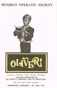 Programme - BENDIGO OPERATIC SOCIETY ''OLIVER''