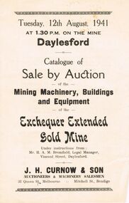 Document - IAN DYETT COLLECTION: AUCTION CATALOGUE - EXCHEQUER EXTENDED GOLD MINE