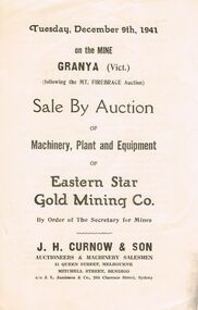 Document - IAN DYETT COLLECTION: AUCTION CATALOGUE - EASTERN STAR GOLD MINING CO
