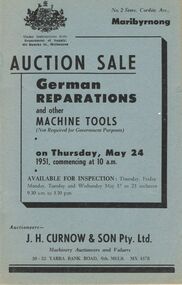 Document - IAN DYETT COLLECTION: AUCTION CATALOGUE - GERMAN REPARATIONS AND OTHER MACHINE TOOLS