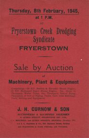 Document - IAN DYETT COLLECTION: AUCTION CATALOGUE - FRYERSTOWN CREEK DREDGING SYNDICATE